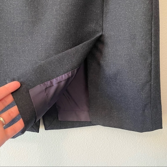 Falconnable Wool Pencil Suit Skirt Charcoal Gray Size 2 Lined Professional Work - Picture 4 of 9